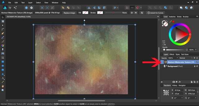 Apply A Texture Overlay with Affinity Designer