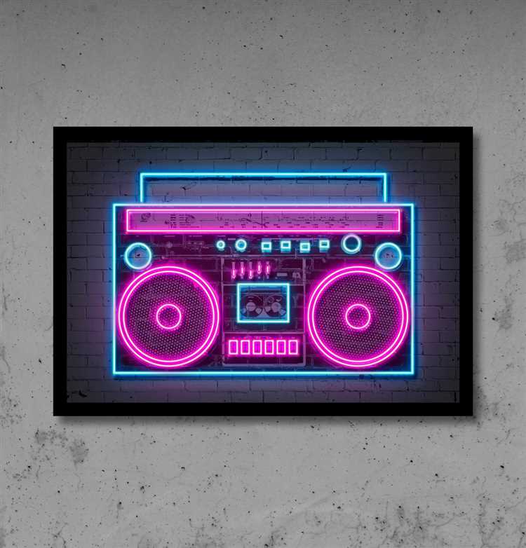 Boombox Sign with Neon Effect in Adobe Illustrator