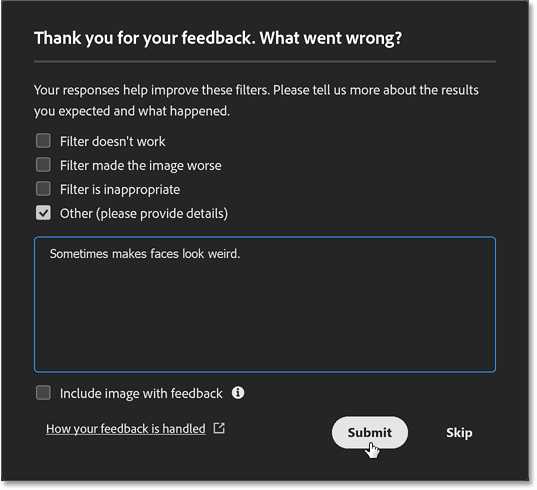 Providing feedback on Photoshop Beta