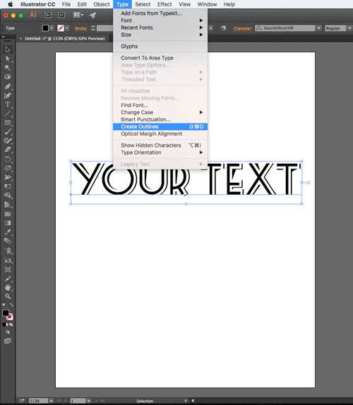 Exporting Vectorized Text from Adobe Illustrator